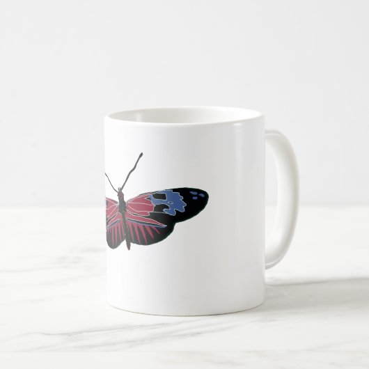 Blue Black Brown Butterfly Art Kaffeetasse (VorderseiteRechts)