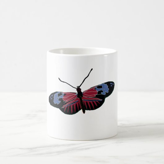 Blue Black Brown Butterfly Art Kaffeetasse (Mittel)