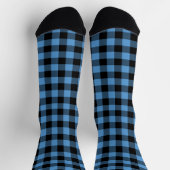 Blue Black Buffalo Karo Pattern Socken (Oben)