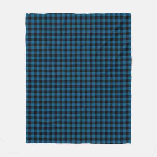 Blue Black Buffalo Lumberjack Karo Kariertes Muste Fleecedecke (Vorderseite)