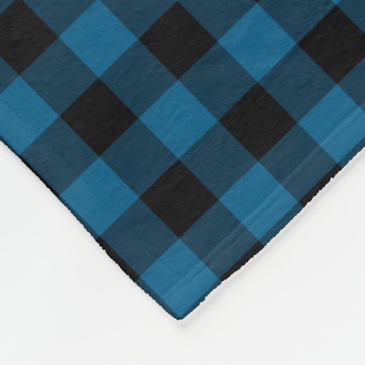 Blue Black Buffalo Lumberjack Karo Kariertes Muste Fleecedecke (Ecke)