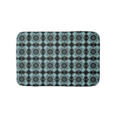 Blue Black Checker Argyle Pattern Badematte (Vorderseite)