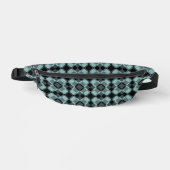 Blue Black Checker Argyle Pattern Bauchtasche (Vorderseite)