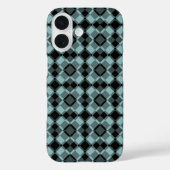 Blue Black Checker Argyle Pattern Case-Mate iPhone Hülle (Rückseite)