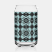 Blue Black Checker Argyle Pattern Dosenglas (Rückseite)
