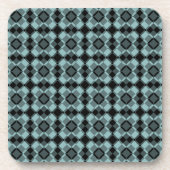 Blue Black Checker Argyle Pattern Getränkeuntersetzer (Vorderseite)