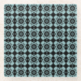 Blue Black Checker Argyle Pattern Glasuntersetzer