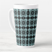 Blue Black Checker Argyle Pattern Milchtasse (Linke Ecke)
