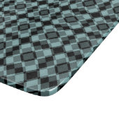 Blue Black Checker Argyle Pattern Schneidebrett (Ecke)
