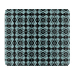 Blue Black Checker Argyle Pattern Schneidebrett