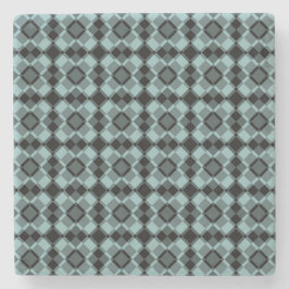 Blue Black Checker Argyle Pattern Steinuntersetzer