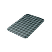 Blue Black Checkered Gingham Pattern Badematte (Schrägansicht)