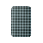 Blue Black Checkered Gingham Pattern Badematte (Vorderseite Vertikal)