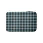 Blue Black Checkered Gingham Pattern Badematte (Vorderseite)