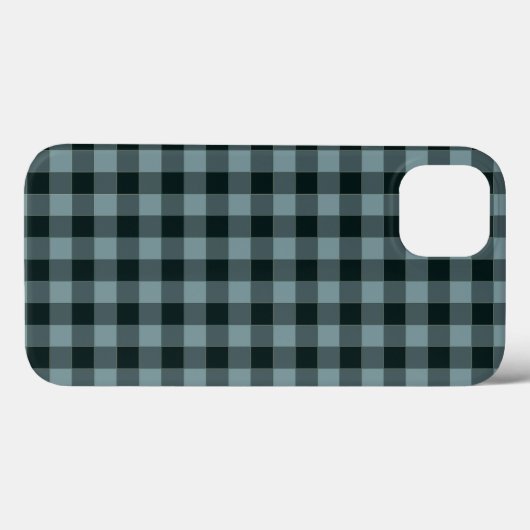 Blue Black Checkered Gingham Pattern Case-Mate iPhone Hülle (Rückseite (Horizontal))