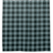 Blue Black Checkered Gingham Pattern Duschvorhang (Vorderseite)