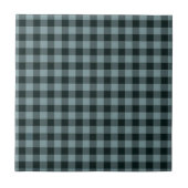 Blue Black Checkered Gingham Pattern Fliese (Vorderseite)