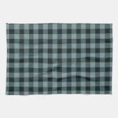Blue Black Checkered Gingham Pattern Geschirrtuch (Horizontal)