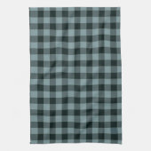 Blue Black Checkered Gingham Pattern Geschirrtuch (Vertikal)