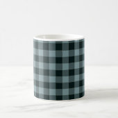 Blue Black Checkered Gingham Pattern Kaffeetasse (Mittel)