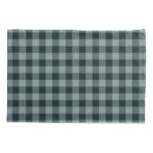Blue Black Checkered Gingham Pattern Kissenbezug (Rückseite)