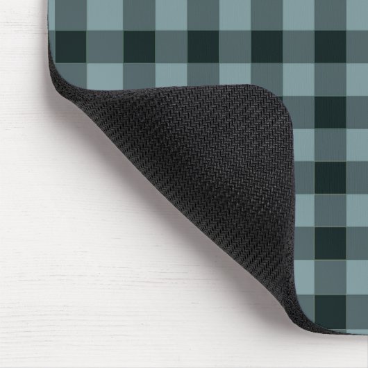 Blue Black Checkered Gingham Pattern Mousepad (Ecke)