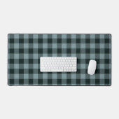 Blue Black Checkered Gingham Pattern Schreibtischunterlage (Tastatur & Maus)
