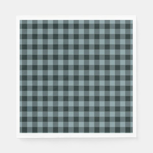 Blue Black Checkered Gingham Pattern Serviette (Vorderseite)