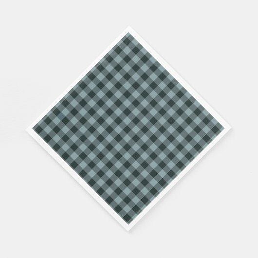 Blue Black Checkered Gingham Pattern Serviette (Ecke)