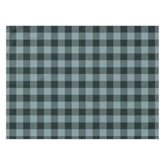 Blue Black Checkered Gingham Pattern Tischdecke (Vorderseite (Horizontal))