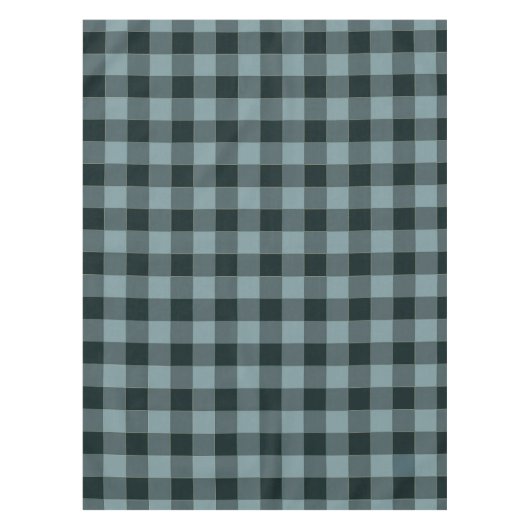 Blue Black Checkered Gingham Pattern Tischdecke (Vorderseite)