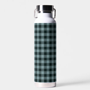 Blue Black Checkered Gingham Pattern Trinkflasche