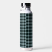 Blue Black Checkered Gingham Pattern Trinkflasche (Rechts)