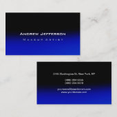 Blue Black Chic Beruflich Artist Business Card Visitenkarte (Vorne/Hinten)