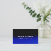 Blue Black Chic Beruflich Artist Business Card Visitenkarte (Stehend Vorderseite)