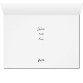 Blue Black Christmas Ornament Grußkarte (Innenansicht Horizontal (Unten))