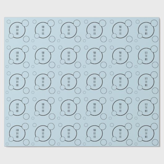 Blue Black Circles Personalisiert Birthday Geschenkpapier (Flach)