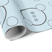 Blue Black Circles Personalisiert Birthday Geschenkpapier (Rolleneckpunkt)