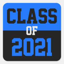 Blue & Black Class of 2024 Abschluss Quadratischer Aufkleber