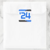 Blue & Black Class von '24 Abschluss Quadratischer Aufkleber (Tasche)