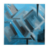 Blue Black Contemporary Fine Art Fliese (Vorderseite)