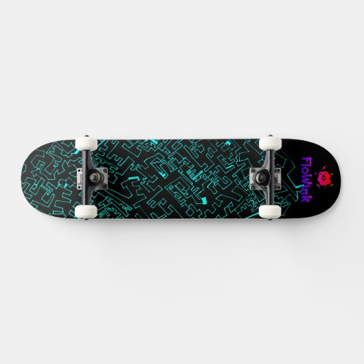 Blue Black Cyber Skateboard (Horizontal)
