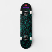 Blue Black Cyber Skateboard (Vorderseite)