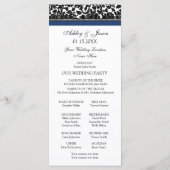 Blue Black Damask Foto Hochzeitsprogramm Programm (Rückseite)