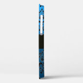 BLUE BLACK DAMASK GEM STONE MONOGRAMM Case-Mate iPhone HÜLLE (Rückseite / Links)