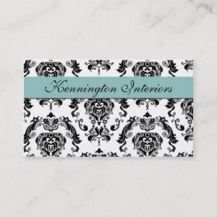 Blue Black Damask Lace Business Cards Visitenkarte