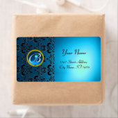 BLUE BLACK DAMASK MONOGRAM, Saphir Turquase (Insitu)