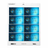 BLUE BLACK DAMASK MONOGRAM, Saphir Turquase (Vorne)