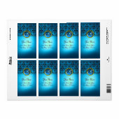 BLUE BLACK DAMASK MONOGRAM, Saphir Turquase (Vorne)