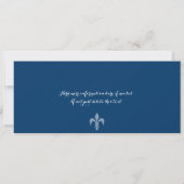 Blue Black Damask Quinceanera Paris Boarding Pass Einladung (Rückseite)
